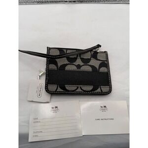 Coach Signature C Canvas Coin Purse Card Holder Pouch Wristlet